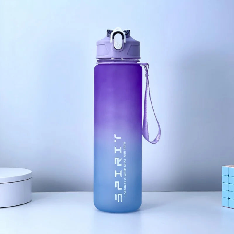 Sports Water Bottle with Time-Tracking Straw Leak Proof Locking Flip Cover for Easy Carry Ideal for Outdoor Adventures