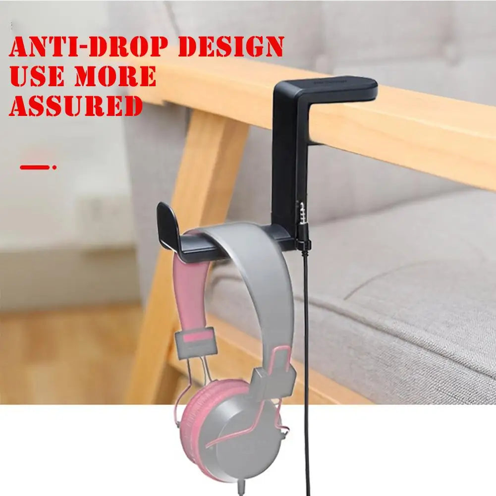 PC Gaming Headphone Stand Headset Hook Holder, Hanger Mount With Adjustable 360° Rotating Arm Clamp, Desk Mount Universal Bag