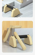 Pull-Up Stand Handles Wooden Push-Up Bar Beech Wood Calisthenics Home Exercise Equipment Wooden Parallettes Bar for Floor Use