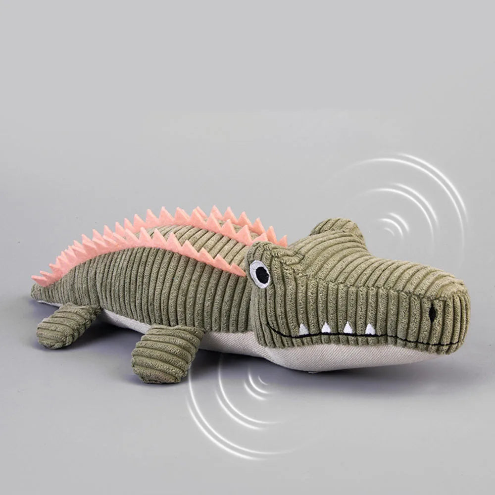 Realistic Crocodile Plush Dog Toy - Squeaky Chew Toy for Puppies, Bite-Resistant Molar Teeth Cleaning, Interactive Pet Toy