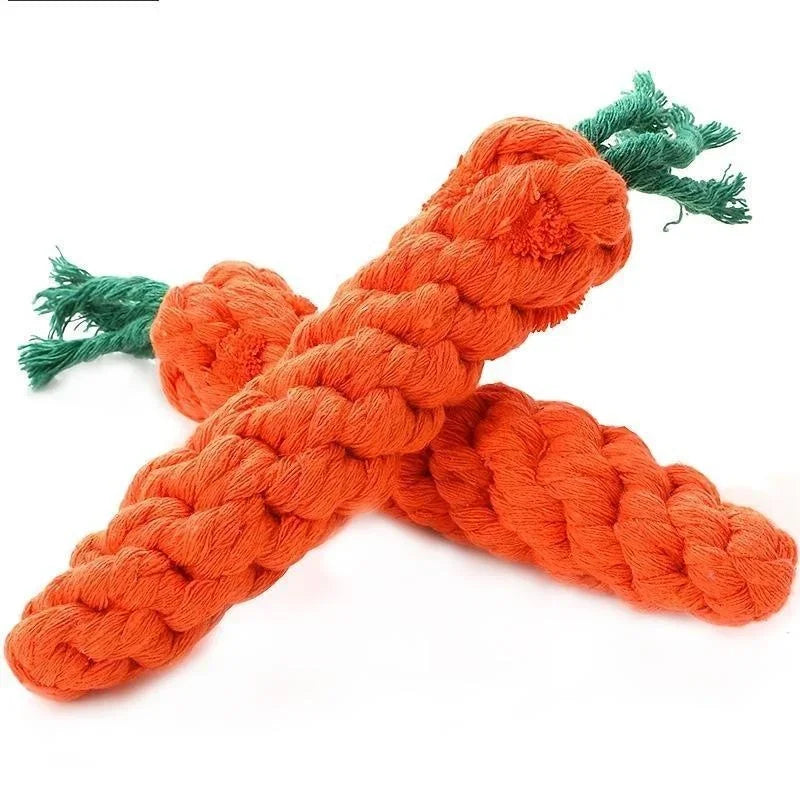 Pet Knot Toys For Dogs And Cats Carrot Shape Cotton Rope Pet Toy Dog Puppy Kitten Chew Toy Interactive Dog Toys