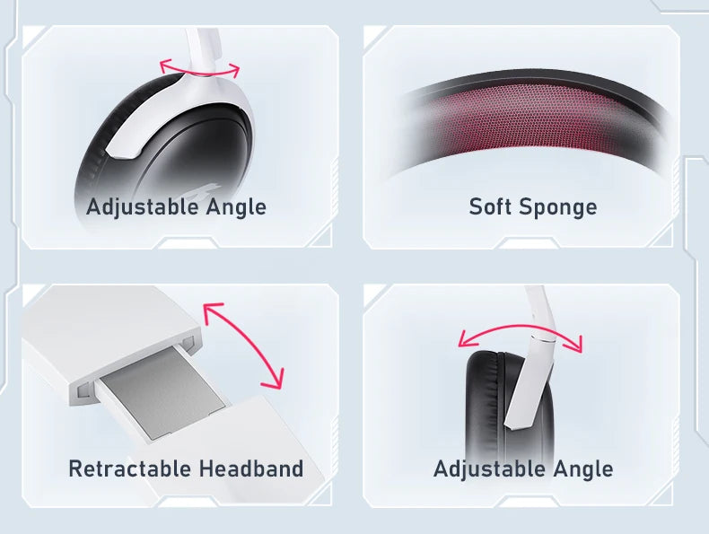 Picun G3 — Headset Gaming Wireless 5.4/2.4 GHz com Mic e 65 h