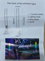 1 Pair RGB Rhythm Light,180° Smart Light Bars,Gaming LED Lights,16 Million DIY Color Adjustments,Remote Control,USB Pickup Light