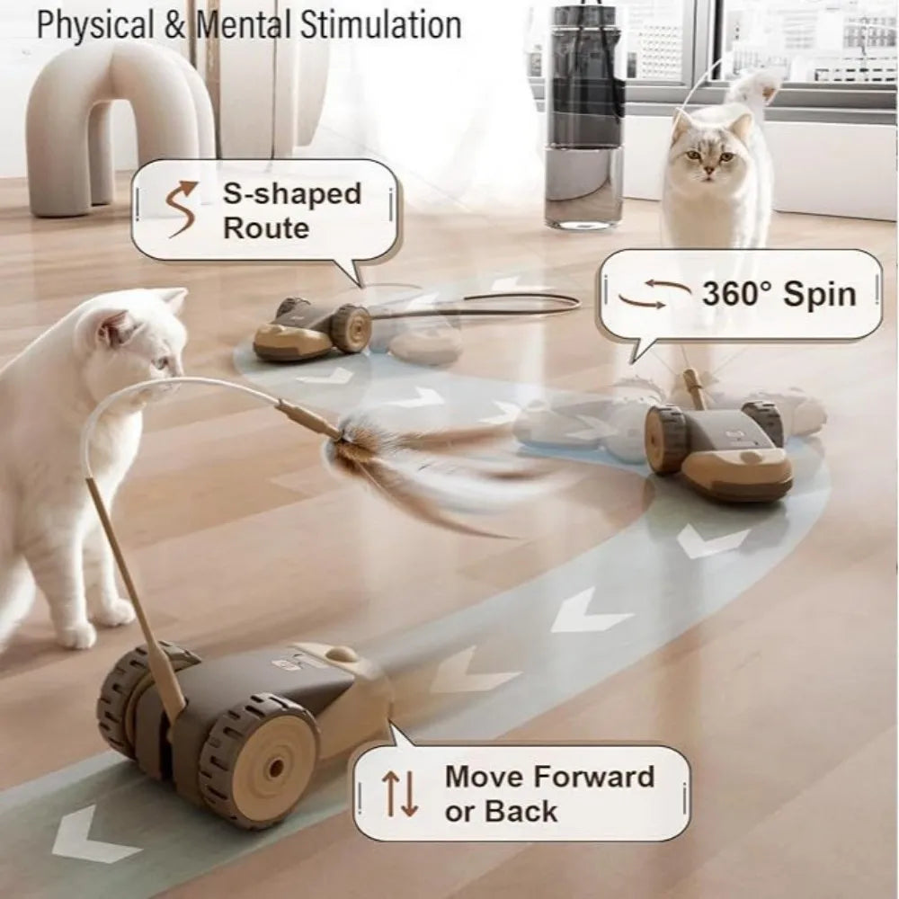 Smart Cat Toy 2 Modes Automatic Moving Touch Wake-up Toy Car for Cats Dogs Interactive Playing Kitten Training Pet Supplies