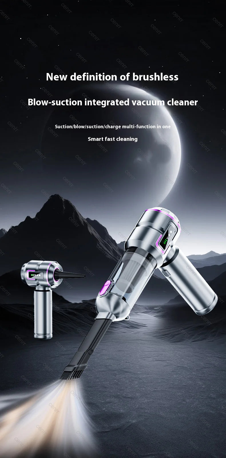 Aspirador Portátil Mini 998000PA para Carro e Casa com Função Sopro