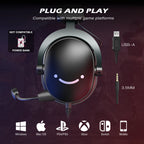 FIFINE H9 — Headset 7.1 USB/3.5 mm com Mic, Volume e Mute para PC/PS5