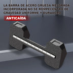 Dumbbell Set, Hexagonal, 2.5kg, 5kg, 7.5kg, 10kg Made of PVC and Iron with Sand, Gym Weights, Non-Slip Handle, Ideal for Strength Training and Home Gym, Ergonomic Fitness Weights