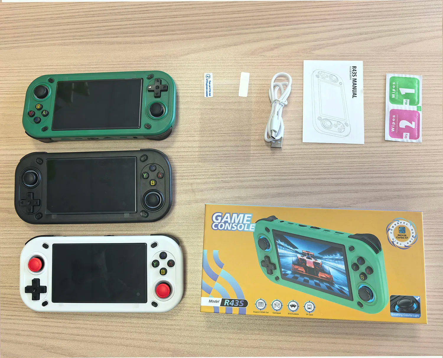 FUNKIDDY R43S Retro Handheld Game Consoles Open Source Linux System 4.3" IPS Screen Portable Video Game Console Support HDMI Out