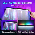 RGB LED Monitor Light Bar Stepless Dimmable Hanging Bar for Work And Gaming - Atmosphere Lamp for Screen Lighting Game Learning