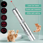 Rechargeable Pet Laser Pointer Toy for Cats and Dogs LED Light 5 Switchable Patterns Interactive Play