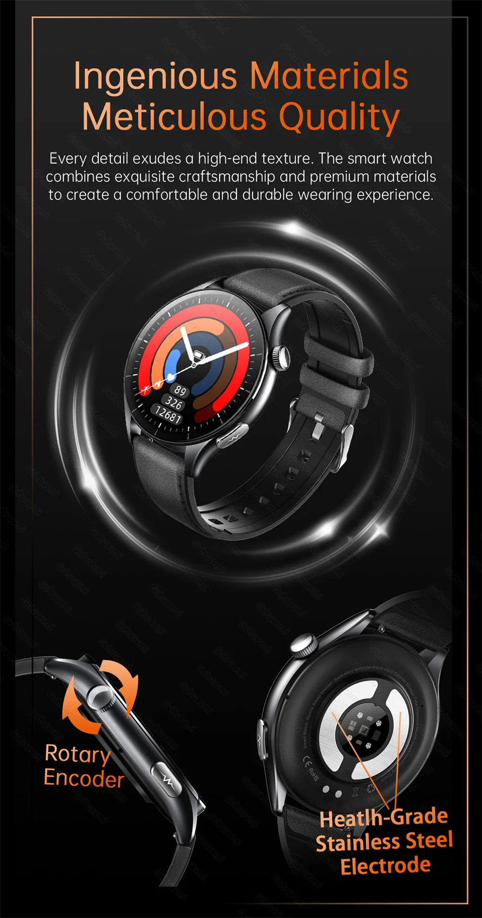 Sapphire 2025 New Health Managed Smart Watch Health Measurement Blood Fat Uric Acid Call ECG+PPG Blood Pressure Health Smartwatch iOS