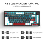 MageGee 75% Mechanical Gaming Keyboard with Knob Control, Blue Backlit Wired Gaming Keyboard Red/Yellow Switch for Windows PC