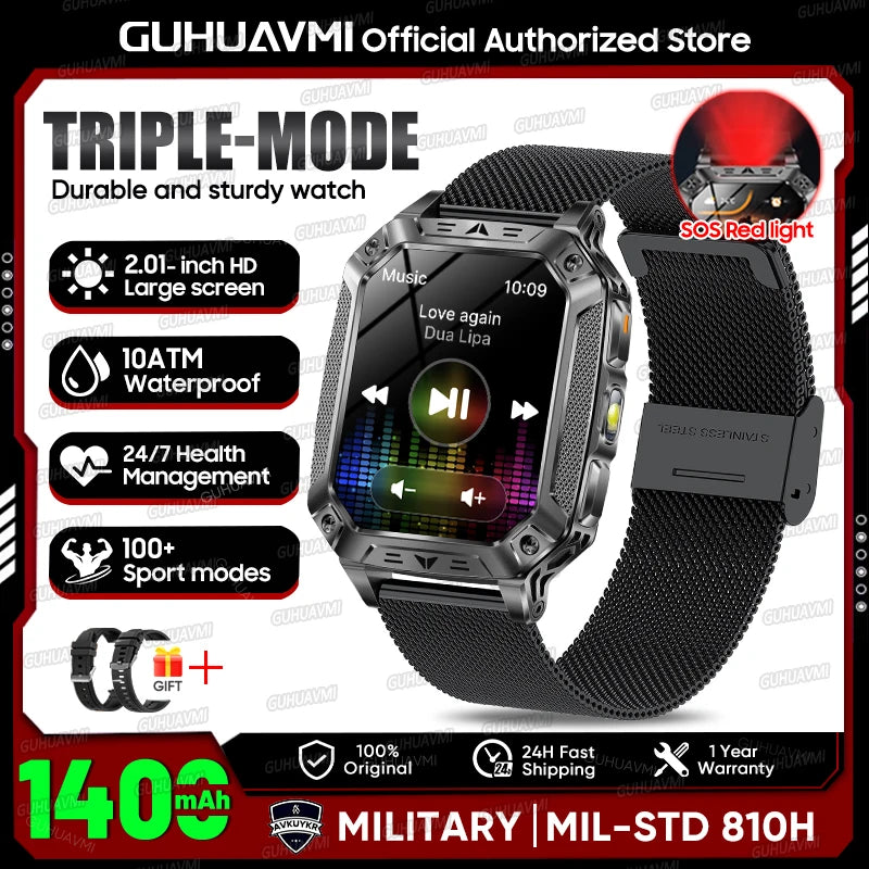 Smartwatch Militar 2026 – Robustez Extrema, Lanterna LED e Autonomia XL