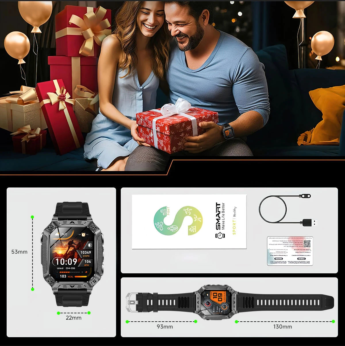 Smartwatch Militar 2026 – Robustez Extrema, Lanterna LED e Autonomia XL