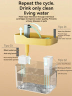 Fonte de Água Transparente com Filtro – Bebedouro Automático USB