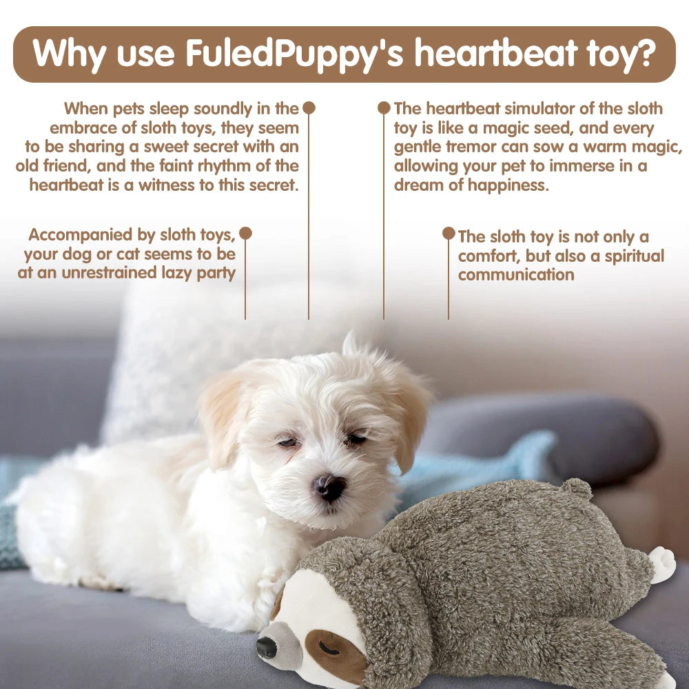 Peluche Sloth com Batimento Cardíaco – Brinquedo Calmante para Cachorros