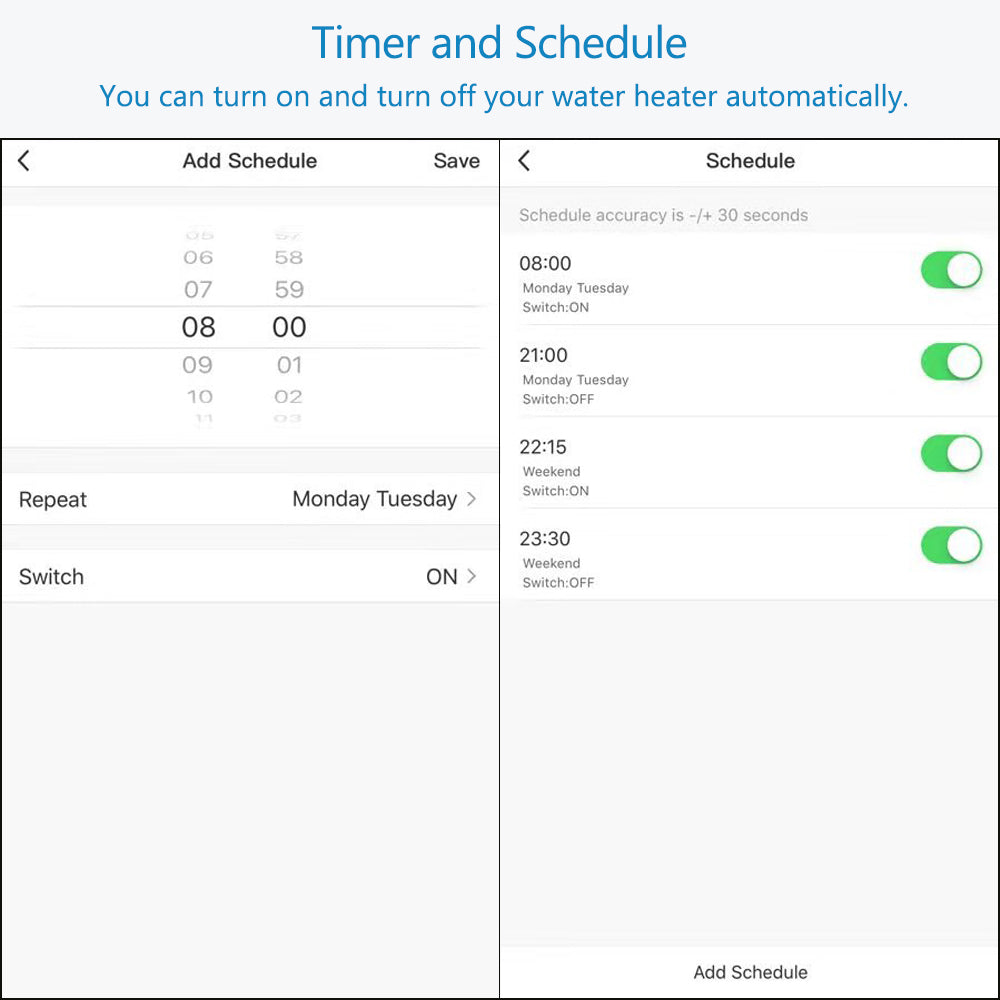 Melery Tuya WiFi Boiler Switch — Tomada 40A Smart com Timer Alexa