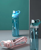 750ml Portable Sports Water Bottle With Straw For Camping Hiking Outdoor Plastic Transparent BPA Free Bottle For Men Drinkware