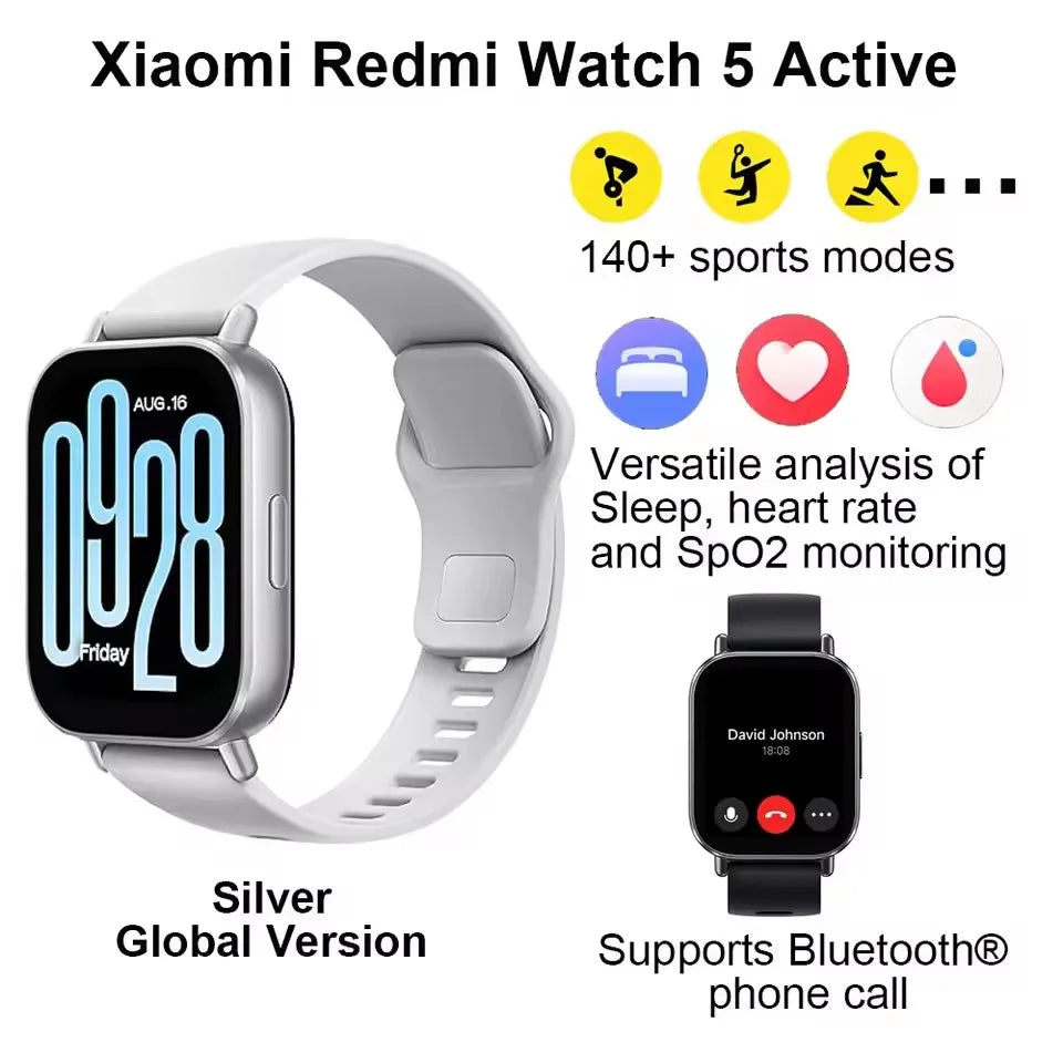 Redmi Watch 5 Active – Conectividade, Saúde e Ecrã XL