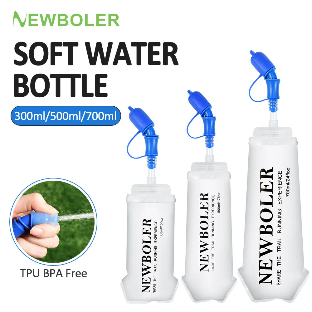 Garrafa 300/500/700ml – Dobrável em Silicone com Bocal de Mordida para Outdoor