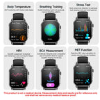 2026 New Model Uric Acid & Lipid Health Analysis Smartwatch Men's ECG+PPG Bluetooth Call 2.01 inch Flashlight Smartwatch Women's