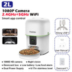1080P HD Camera Automatic Cat Feeder with 5G WiFi Tuya Pet Cat Smart Food Kibble Dispenser Auto Feeder for Cats Dog Accessories