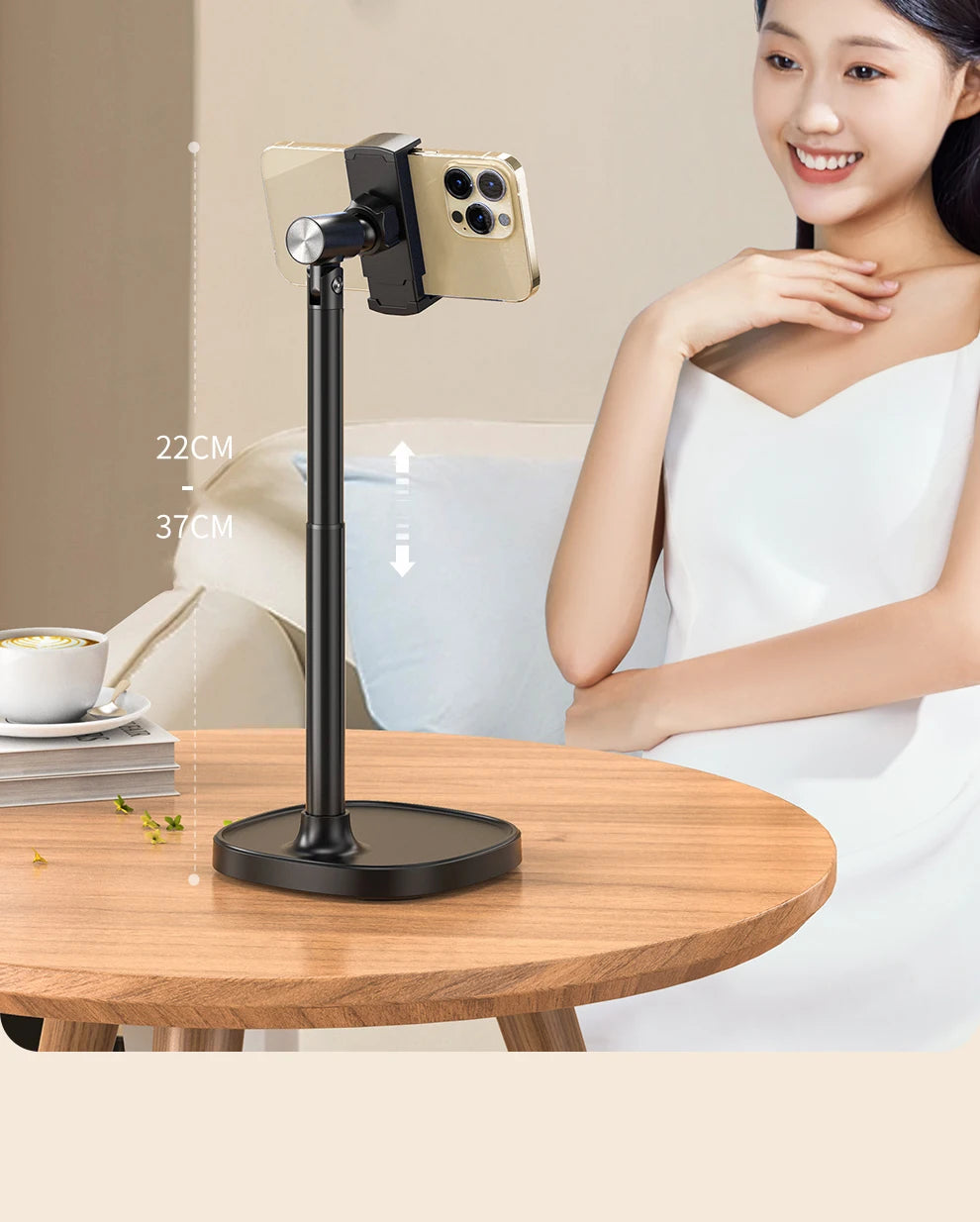 MoZhao Mobile Phone Magnetic Suction Stand Desktop Mobile Phone Stand Lift Adjustment Magsafe for IPhone 12/14/13promax TikTOK