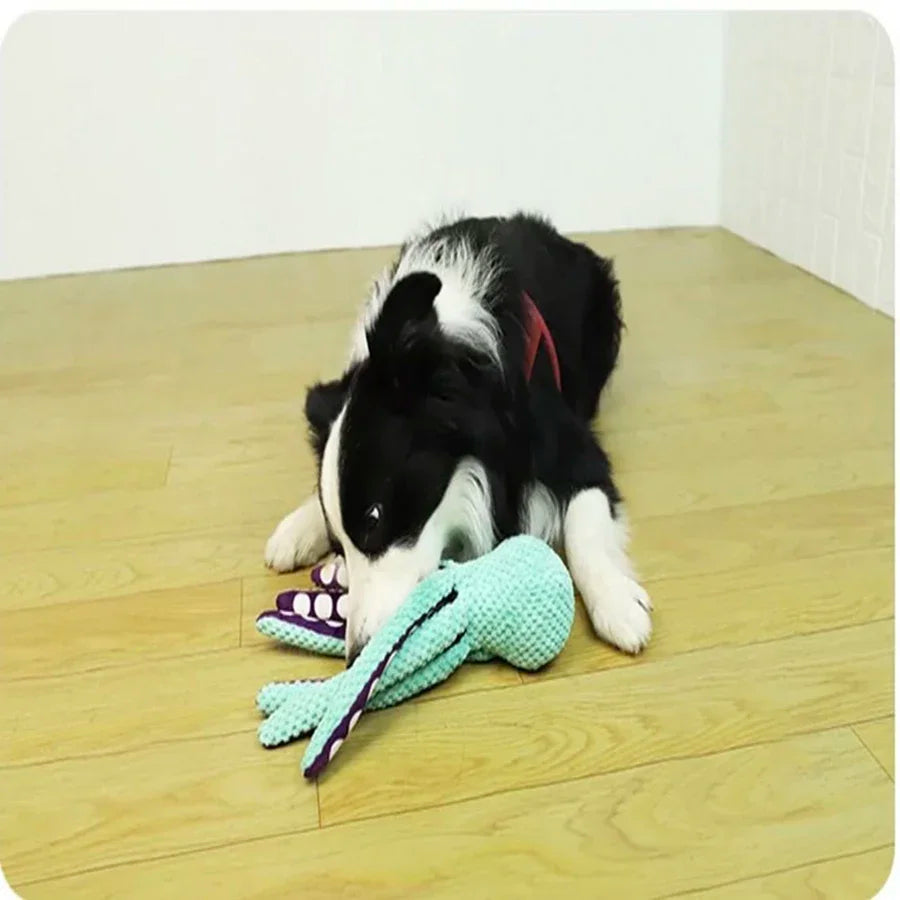 Pet plush octopus toy interactive sound anti-demolition home large and small dog boredom companion dog toy