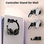 Wall Mounted Gamepad Holder for PS5/PS4/Xbox/Switch – 3 Pcs Black Controller Stand with Adhesive & Screws Gaming Accessories
