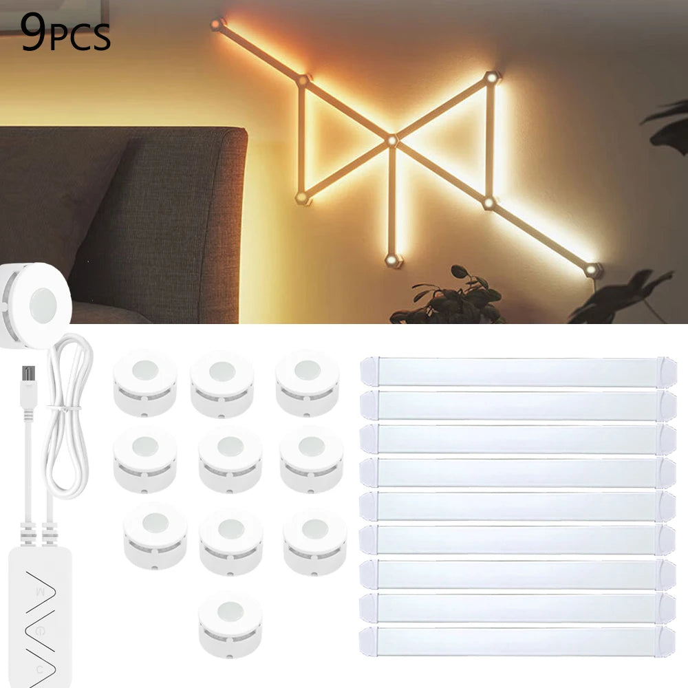 DIY Wall Design LED RGBIC Dynamic Atmosphere Light Night WIFI APP Voice Assistant Control TV Backlight Room Game Decoration