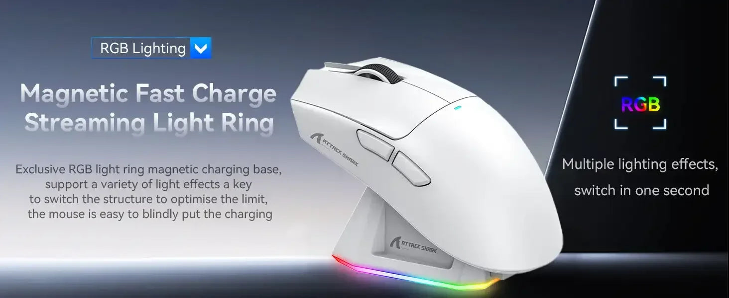 Hot Sale ATTACK SHARK X11 Wireless Gamer Mouse with Charging Dock PixArt PAW3311 Gaming Sensor 22000 DPI, BT/2.4G Wireless Mouse