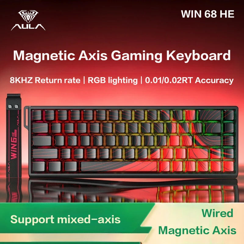 AULA WIN 68 HE Magnetic Axis Keyboard RT Gaming Mechanical Keyboard Wired 8KPolling Rate Full-Key Hot-Swappable