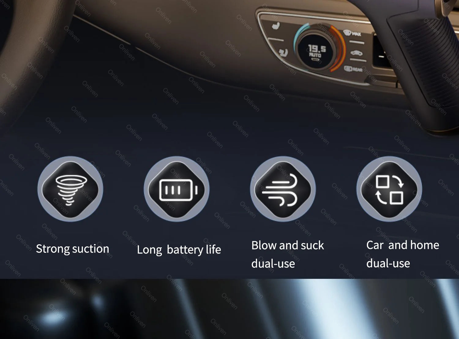 Aspirador Portátil Mini SZUK 98000PA Sem Fios para Carro e Casa