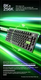 R85 ATTACK SHARK R85HE Magnetic Keyboard Wired 0.005mm RT 8K+ Hz 256K RGB Gaming Keyboard Neon Lightbox for Esports Gaming