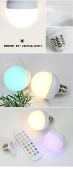 Lâmpada LED RGB USB 5V com Controlo Remoto e Intensidade Ajustável