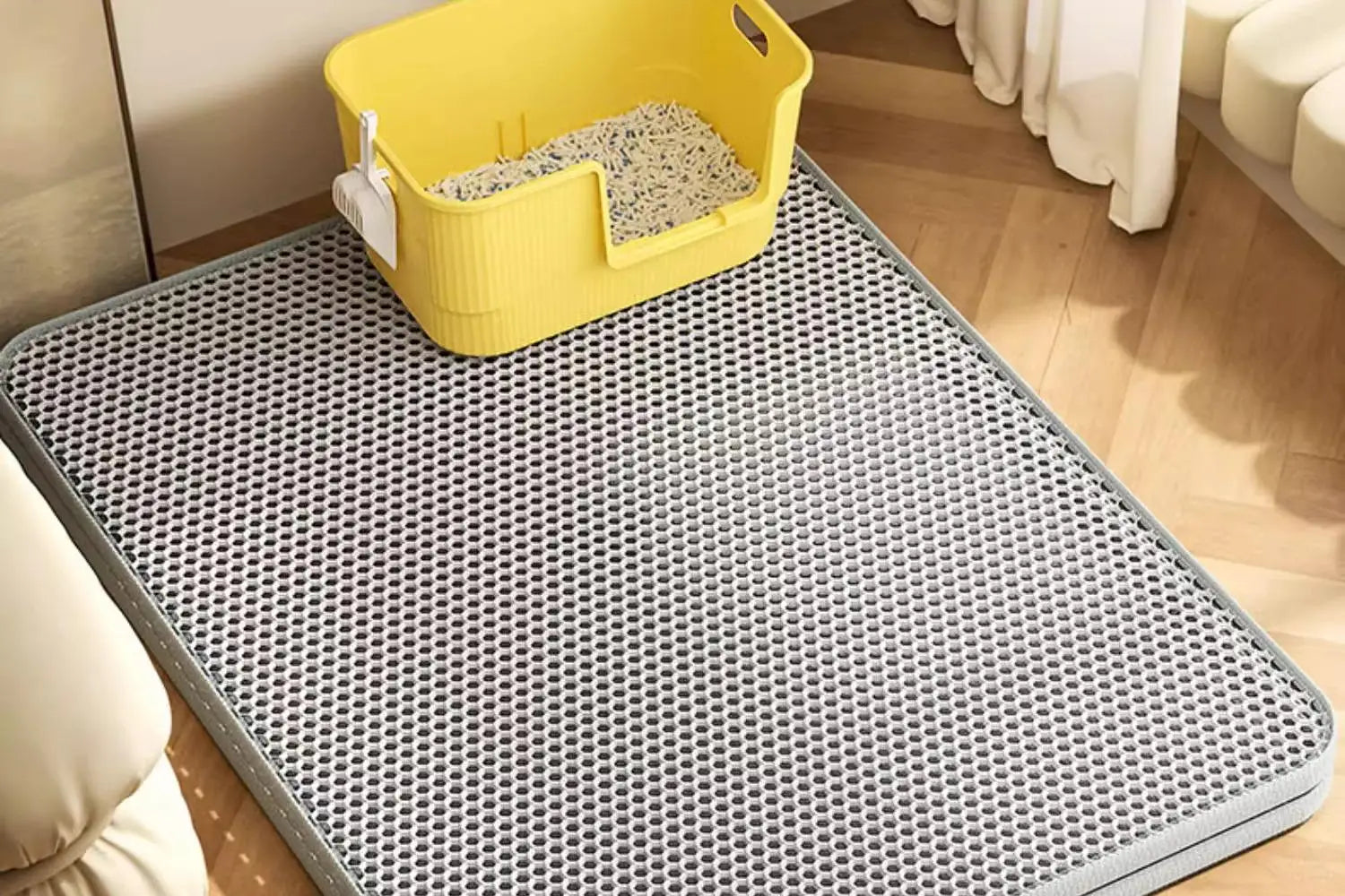 Extra Large Cat Litter Mat Heavy Duty Waterproof 2 Layer Non Slip Washable Pet Floor Protector Litter Box Sand Stopper