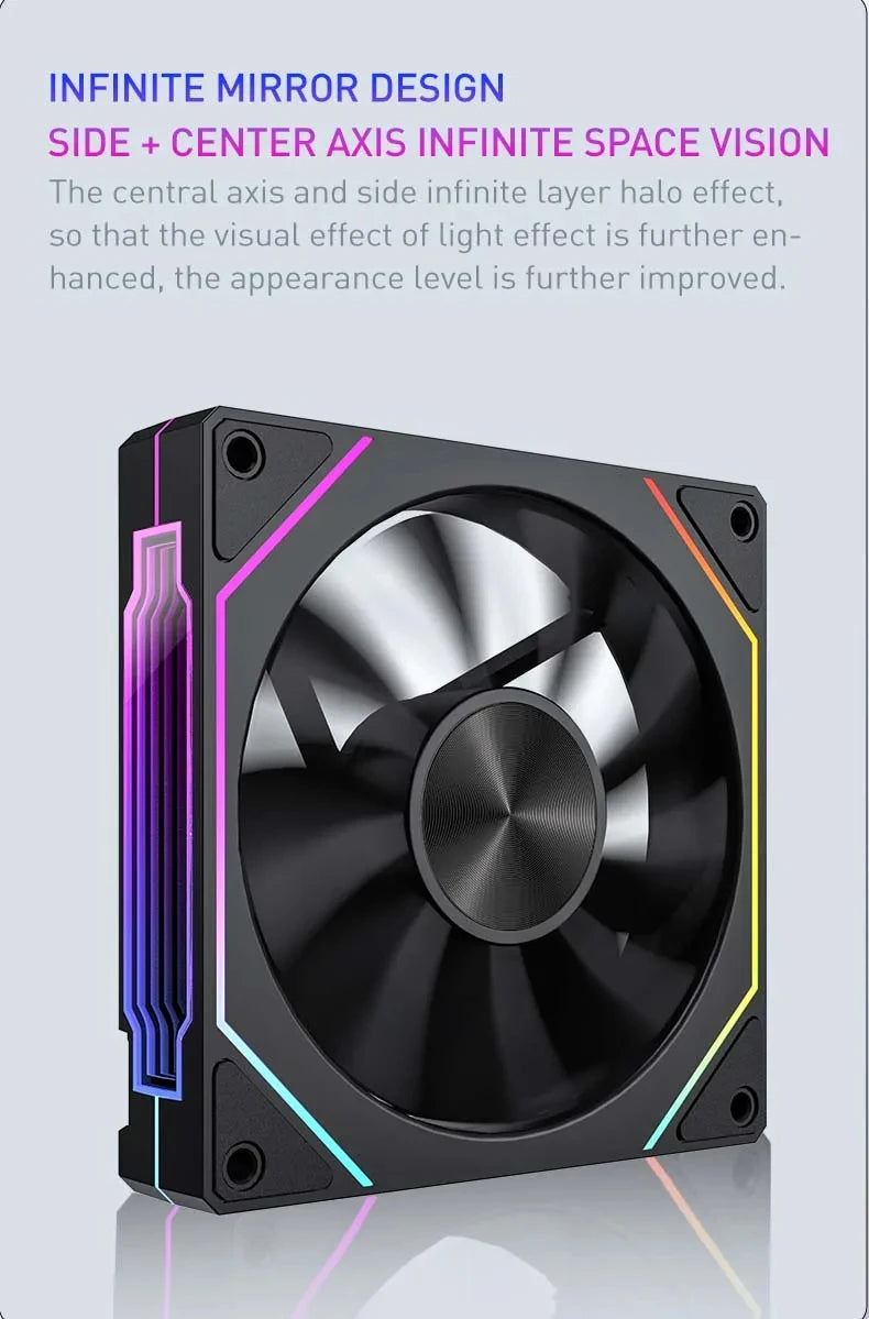 Ventoinha LDPCSJ Prism 5 Pro 120mm — ARGB, PWM 4‑PIN, Alto Fluxo