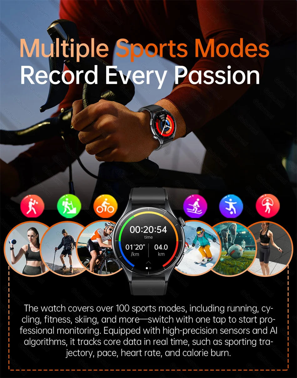Sapphire 2025 New Health Managed Smart Watch Health Measurement Blood Fat Uric Acid Call ECG+PPG Blood Pressure Health Smartwatch iOS