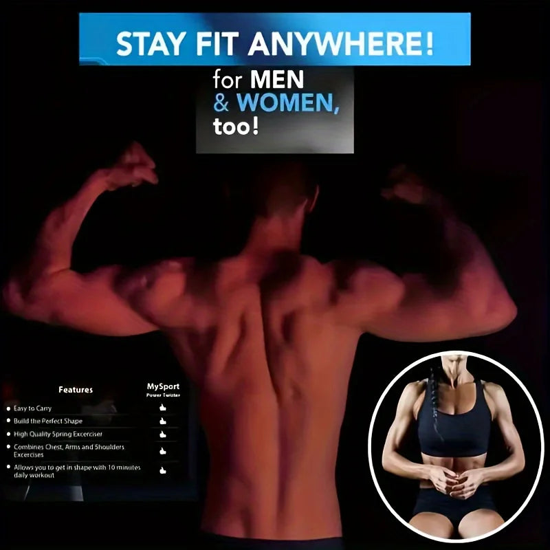 Barra de Exercício com Mola Ajustável 20–60 kg para Treino de Braços e Peito