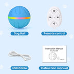 Remote-Controlled LED Light Up Rubber Dog Ball – Rechargeable Interactive Fetch Toy for Aggressive Chewers, IP65 Waterproof