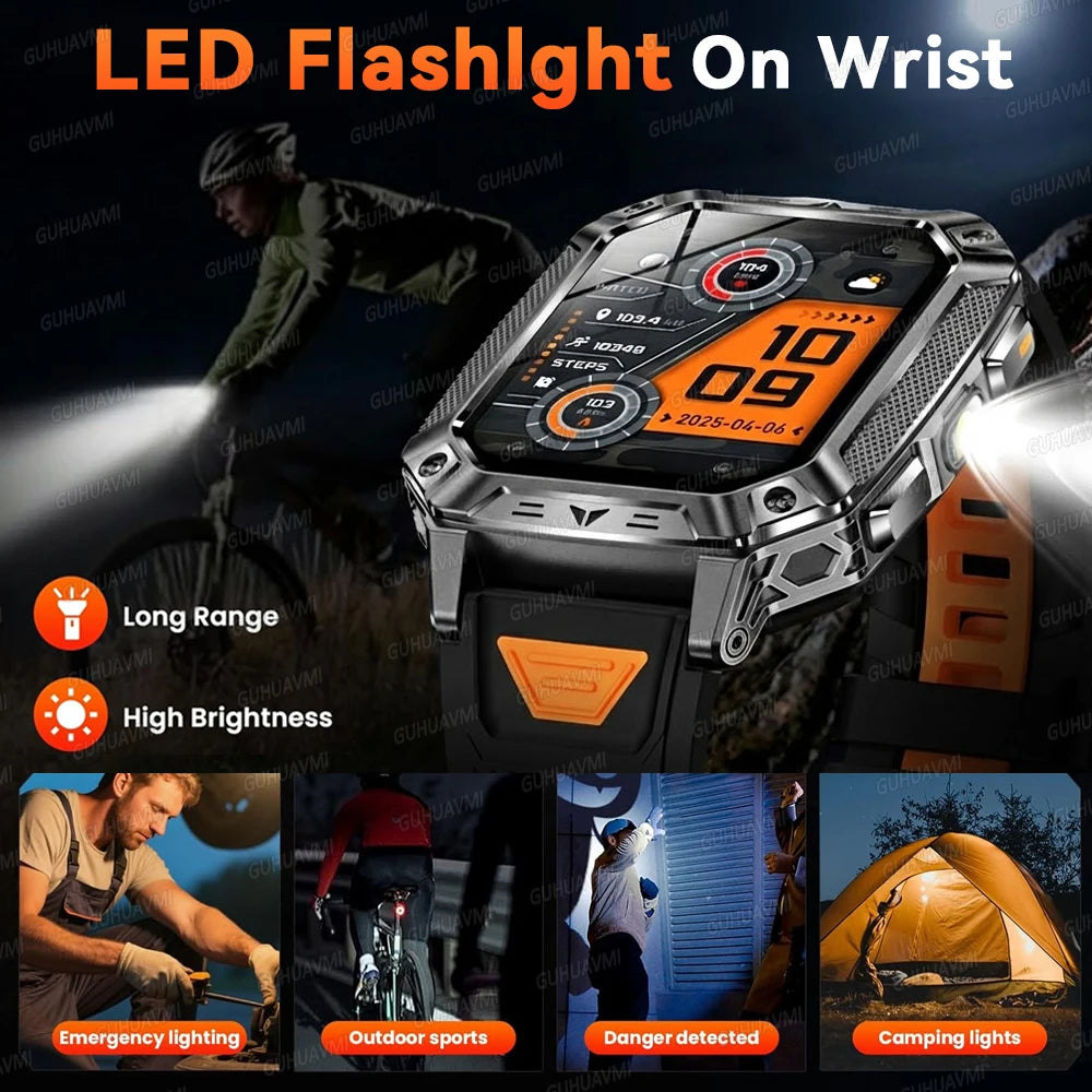 Smartwatch Militar 2026 – Robustez Extrema, Lanterna LED e Autonomia XL