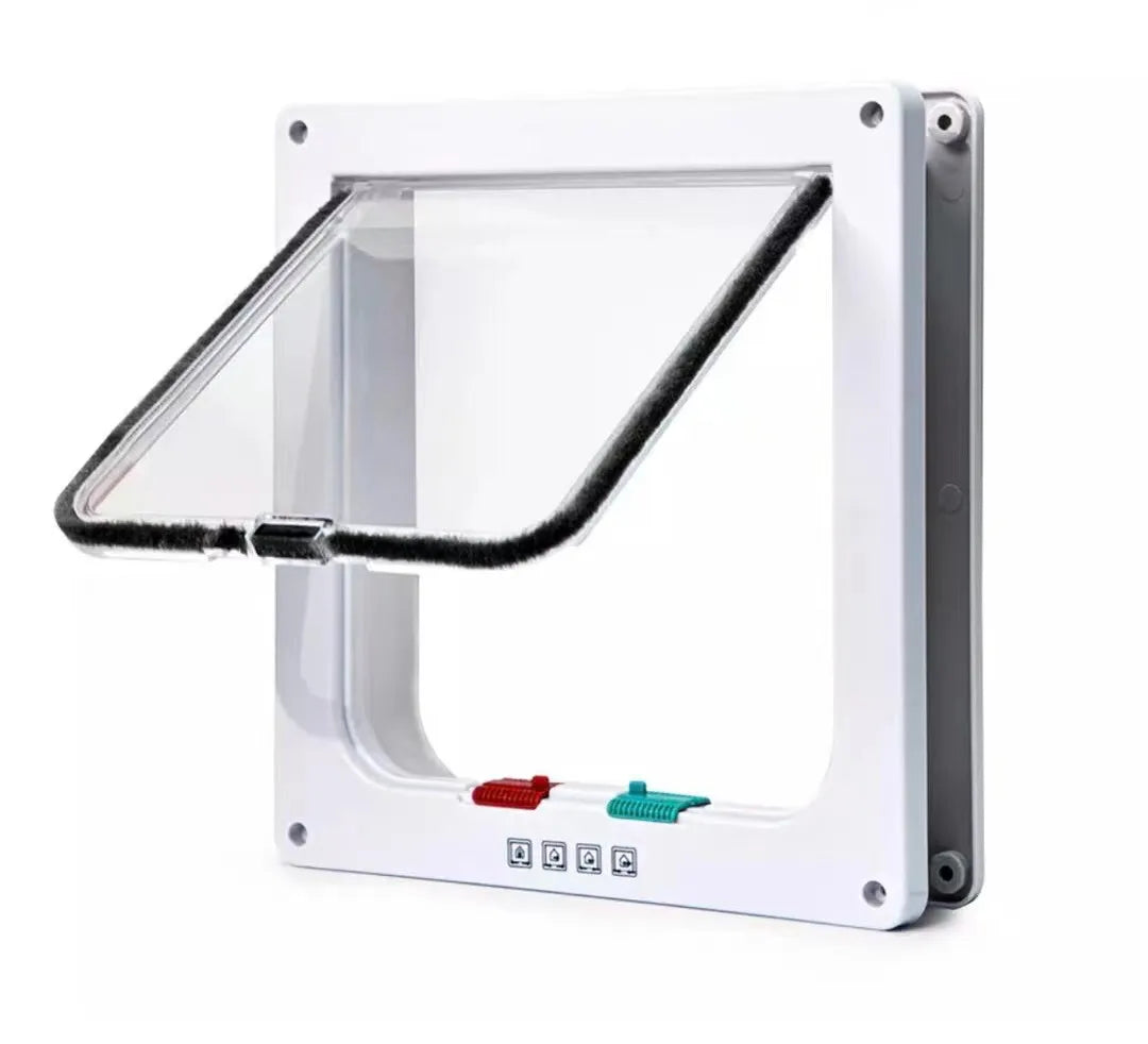 Weather Proof Cat Door 4 Way Locking for Cat up to 20 lbs for Interior Doors, Cabinet, Garage Doors 4 Sizes Pet Door