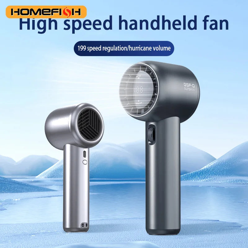 HOMEFISH GF02 199 Gears High-Speed ​​Portable Fan USB Rechargeable Fans 3500mAh Electric Fan Mini Air Conditioner