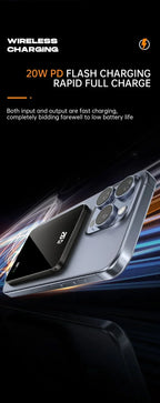 10000mAh 20W Wireless Magnetic Power Bank Portable Battery Charger for MagSafe iPhone 16, 15, 14, 13, and Samsung iWatch