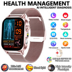 2026 New Model Uric Acid & Lipid Health Analysis Smartwatch Men's ECG+PPG Bluetooth Call 2.01 inch Flashlight Smartwatch Women's