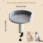 Desk Clamp Cat Bed with Soft Pad, Removable Pet Nest Attachment for Office & Home, Space-Saving Cat Hammock Perch