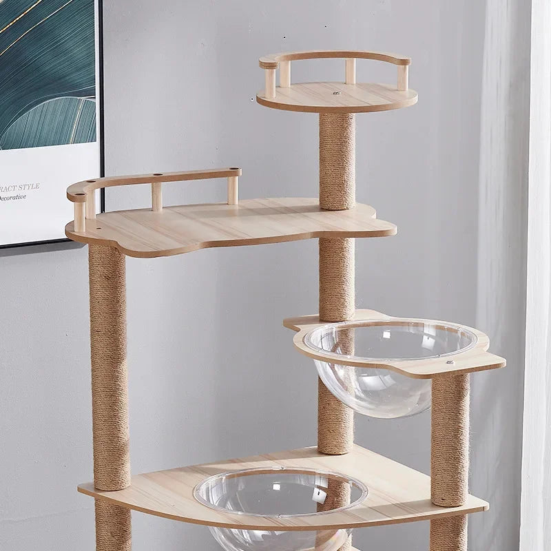 JIABINFU Cat Tree Sisal Rope Cat Tower Cat Scrapers Scratching Post for Cats Toys,Grinding Paws Multi-Level Cat Climbing Frame