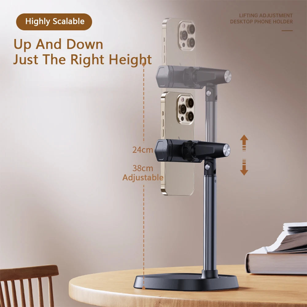 Adjustable retractable phone stand for iPhone, Xiaomi, Huawei, Redmi Live Broadcast Cell Phone Support Desk Stand, Phone Accessories