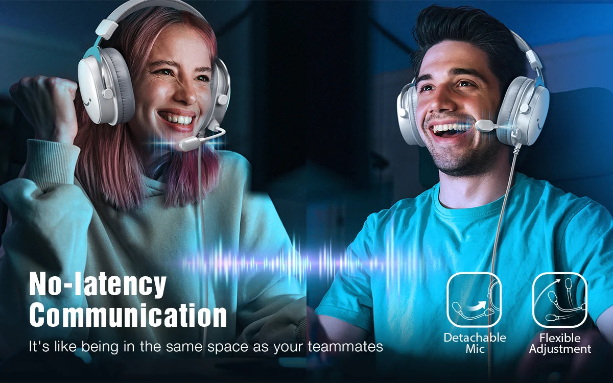 FIFINE H9W — Headset Gaming 7.1 USB/3.5 mm com Mic Over‑Ear para PC/PS5