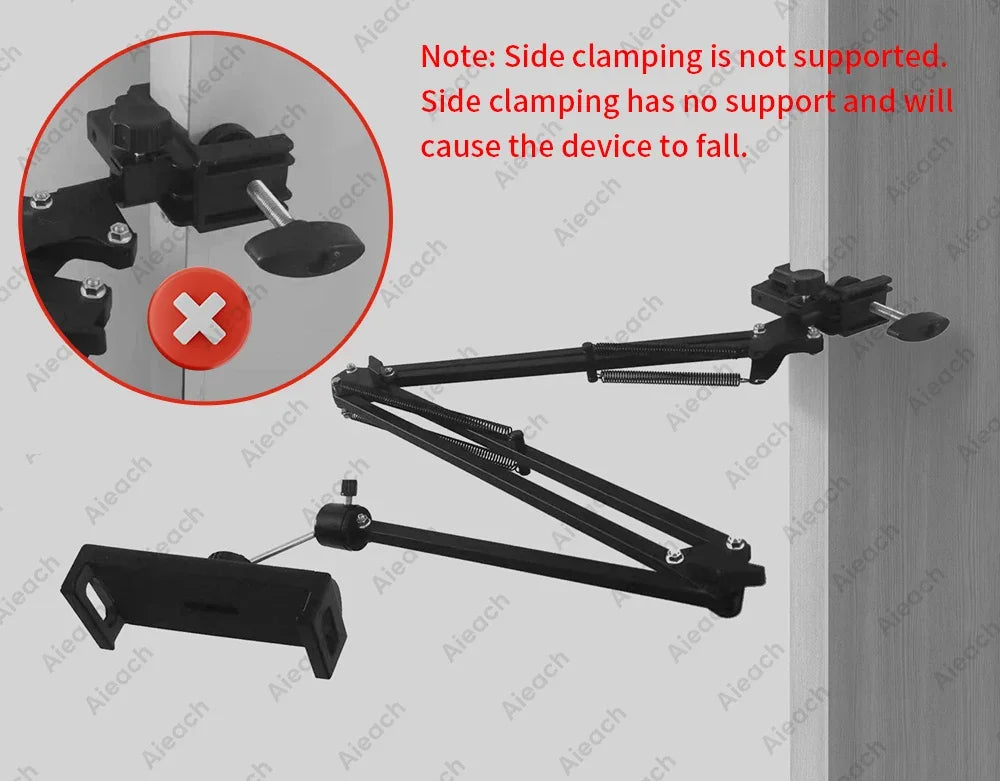 Suporte de Tablet para Cama com Braço Metálico 90 cm e Rotação 360°